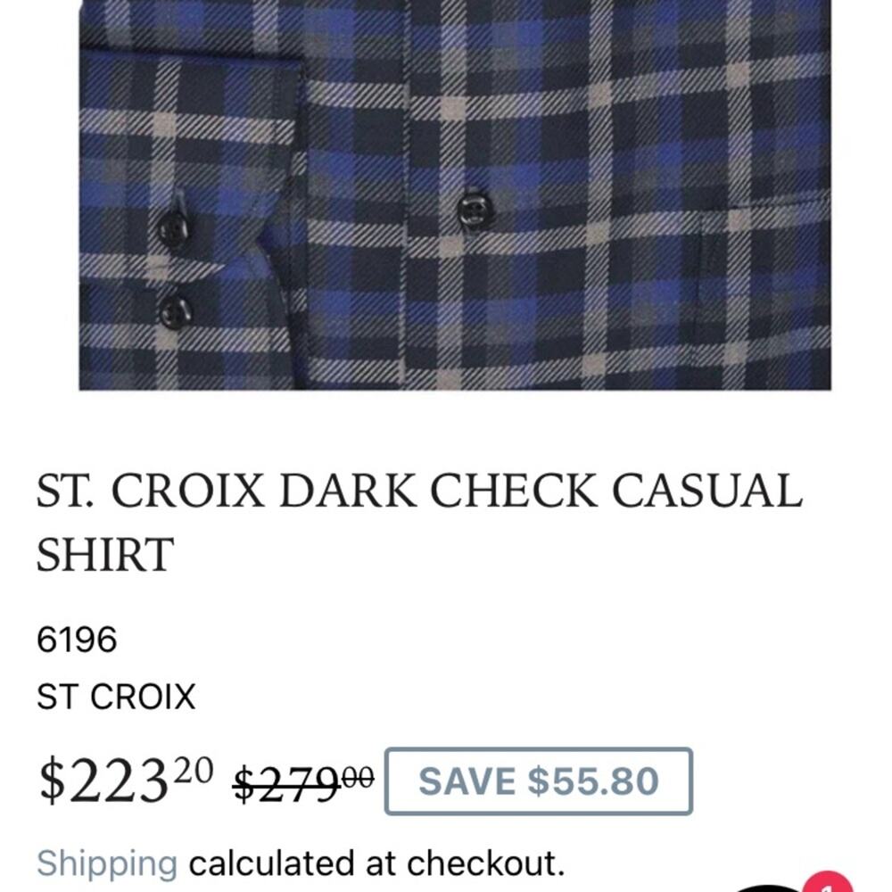 St. Croix Shirt Purple Black Plaid Long Sleeve Button Down Brushed Cotton Mens L - Picture 11 of 11